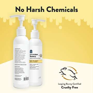 ECZEMA HONEY Oatmeal Facial Cleanser - Natural Eczema Face Wash Prevents Breakouts - Daily Gentle Face Cleanser for Dry, Itchy, Sensitive, & Irritable Skin (6 Oz)