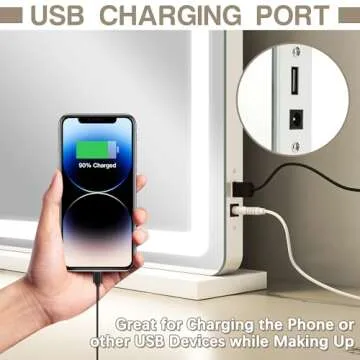 ROLOVE 32x22 LED Vanity Mirror with Dimmable Lighting