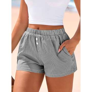 BTFBM Striped Boxer Shorts for Women 2025 Summer