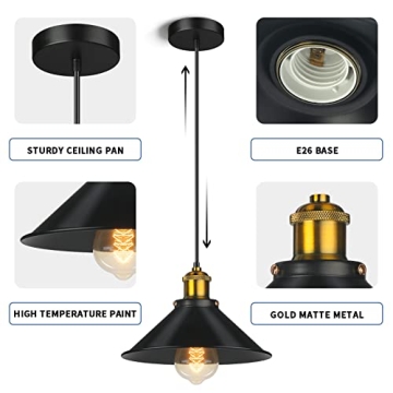 SEABLE Black Industrial Pendant Lights Ideal for Kitchens