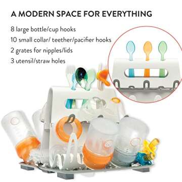 Prince Lionheart Baby Bottle Drying Rack, Deluxe Drying Station Essential Home Item, Holds Up To 8 L...