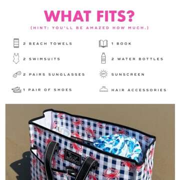 SCOUT BJ Bag - Large, Utility Tote Bag for Women, Nurses, Teachers and Moms with Zipper & 4 Exterior Pockets for Organizing