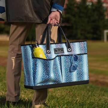 SCOUT BJ Bag - Large, Utility Tote Bag for Women, Nurses, Teachers and Moms with Zipper & 4 Exterior Pockets for Organizing