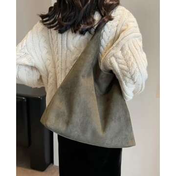 Womens Fashion Shoulder Bags Large Tote Bag Retro Purse Handbag Casual Work Ladies Top Handle Satche...