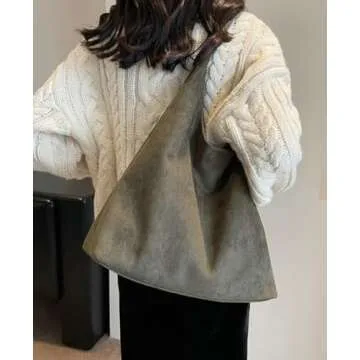 Womens Fashion Shoulder Bags Large Tote Bag Retro Purse Handbag Casual Work Ladies Top Handle Satche...