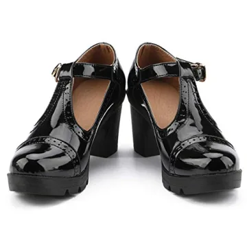 Stylish DADAWEN Women's T-Strap Platform Oxfords Shoes