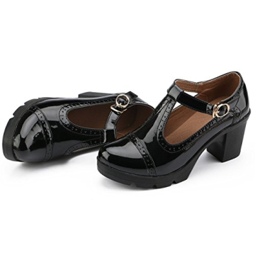 Stylish DADAWEN Women's T-Strap Platform Oxfords Shoes