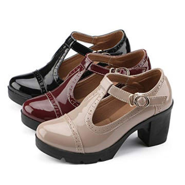 Stylish DADAWEN Women's T-Strap Platform Oxfords Shoes
