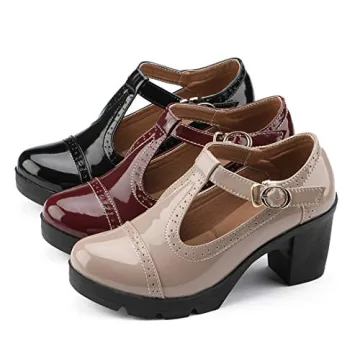 Stylish DADAWEN Women's T-Strap Platform Oxfords Shoes