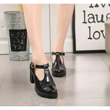 Stylish DADAWEN Women's T-Strap Platform Oxfords Shoes