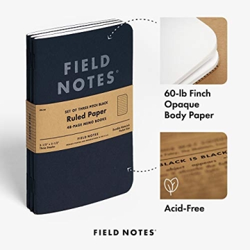 Field Notes Pitch Black Memo Book - Compact & Stylish