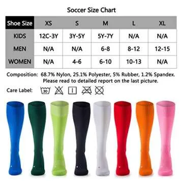 CelerSport 2 Pack Soccer Socks for Youth Kids Adult Over-The-Calf Socks with Cushion, White (2 Pack)...