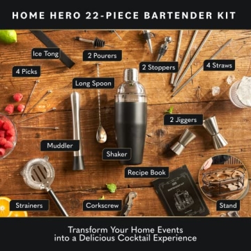 Home Hero 22-Piece Bartender Kit for Cocktail Enthusiasts