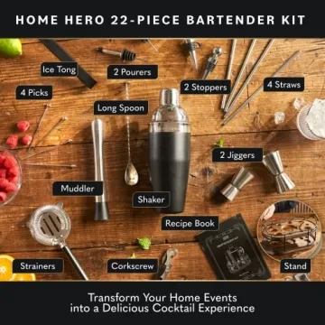 Home Hero 22-Piece Bartender Kit for Cocktail Enthusiasts