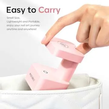 modelones Mini UV Light for Gel Nails, Small Nail Cure Light, Flash Cure Light for Gel x Nails, LED Nail Lamp, Portable USB Nail Light for Fast Curing, Pink