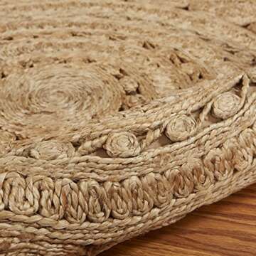LR Home Jasmine-50134 Rug, 8' Round, Natural