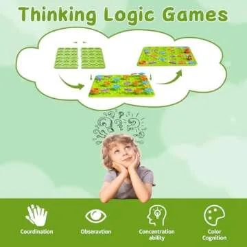 Brain Stem Activity Logic Kits, Board Teaser Games & Puzzles Toys with 200+ Challenges, 4 Difficulty Levels for Kids Ages 3-10, Educational Learning Maze Games for Toddlers