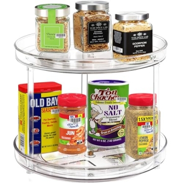 2 Tier Lazy Susan Bathroom Organizer for Clean Spaces