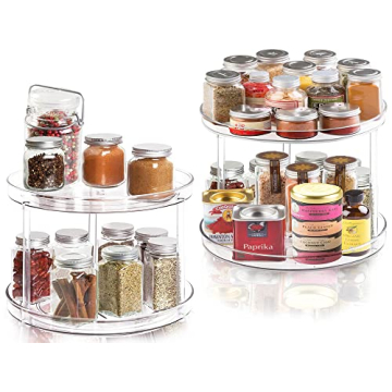 2 Tier Lazy Susan Bathroom Organizer for Clean Spaces