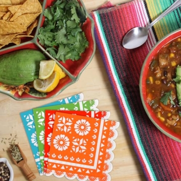 Vibrant 100 Pack Mexican Paper Cocktail Napkins Fiesta