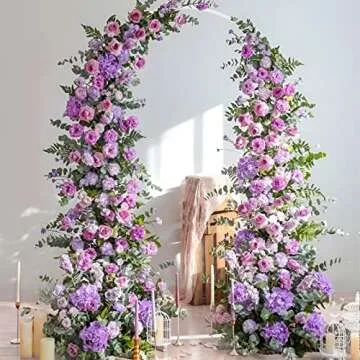 Fomcet 6.6x3.3FT Metal White Wedding Arch Backdrop Stand Balloon Arched Frame for Ceremony Birthday Party Graduation Bridal Baby Shower Anniversary Background Decoration