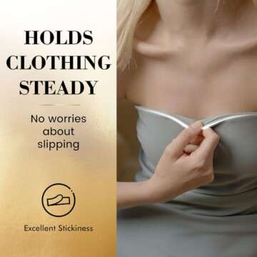 80 Strips Double Sided Tape for Clothes and Fashion, Clothing Tape to Keep Clothes in Place, Dress T...