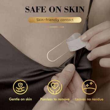 80 Strips Double Sided Tape for Clothes and Fashion, Clothing Tape to Keep Clothes in Place, Dress Tape Fabric to Skin Heavy Duty,Transparent, All-Day Adhesive Strength and Gentle on Skin Body Tape