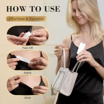 80 Strips Double Sided Tape for Clothes and Fashion, Clothing Tape to Keep Clothes in Place, Dress Tape Fabric to Skin Heavy Duty,Transparent, All-Day Adhesive Strength and Gentle on Skin Body Tape