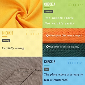 BIGHAS Adjustable Bib Apron - 18 Colors and Extra Long Ties