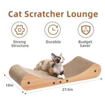 Nekosan Cat Scratcher Cardboard Bed, 27.5" Extra Large Cat Scratch Sofa Bed, Cat Scratcher Lounge Be...
