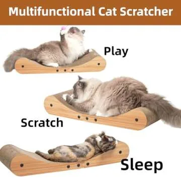 Nekosan Cat Scratcher Cardboard Bed, 27.5" Extra Large Cat Scratch Sofa Bed, Cat Scratcher Lounge Bed for Indoor Cats, 27.5 x 10 Inches Cat Couch Bed - Scratching Board