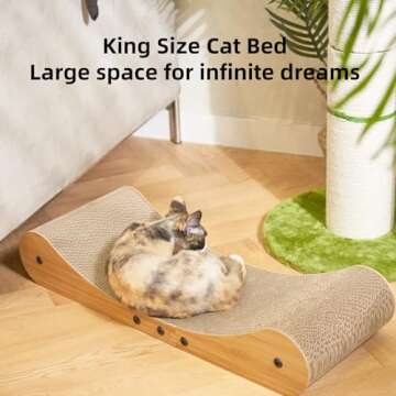 Nekosan Cat Scratcher Cardboard Bed, 27.5" Extra Large Cat Scratch Sofa Bed, Cat Scratcher Lounge Bed for Indoor Cats, 27.5 x 10 Inches Cat Couch Bed - Scratching Board