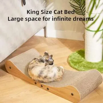 Nekosan Cat Scratcher Cardboard Bed, 27.5" Extra Large Cat Scratch Sofa Bed, Cat Scratcher Lounge Bed for Indoor Cats, 27.5 x 10 Inches Cat Couch Bed - Scratching Board