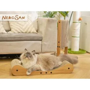 Nekosan Cat Scratcher Cardboard Bed, 27.5" Extra Large Cat Scratch Sofa Bed, Cat Scratcher Lounge Bed for Indoor Cats, 27.5 x 10 Inches Cat Couch Bed - Scratching Board