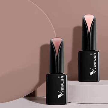 VENALISA 15ml Light Pink Gel Nail Polish, Pink Gel Polish Nude Color Soak Off UV LED Nail Gel Polish Nail Art Starter Manicure Salon DIY at Home, 0.53 OZ