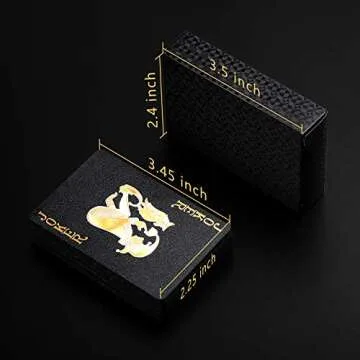 Zayvor 3 Decks Playing Cards Foil Poker Cards Deck of Cards 24K Gold Diamond Foil Poker Cards Waterproof Plastic Cards with Gift Box,Game Tools for Family Game Party- Cool Black, Gold and Rose Gold