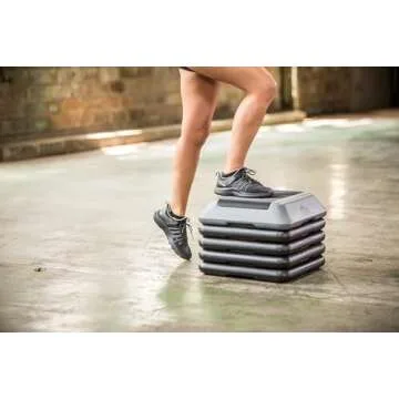 The Step Adjustable High Step Aerobic Platform with 4 Risers, Home Gym Workout Equipment, Fitness Stair Stepper Exercise Platform, Aerobic Exercise Equipment Made in the USA
