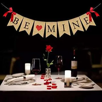 BE Mine Burlap Banner for Valentine's Day Decorations