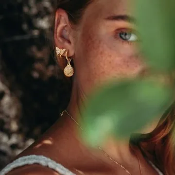 MYEARS Women Gold Shell Earrings Hypoallergenic Boho Style