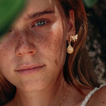 MYEARS Women Gold Shell Earrings Hypoallergenic Boho Style