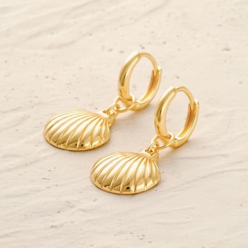 MYEARS Women Gold Shell Earrings Hypoallergenic Boho Style