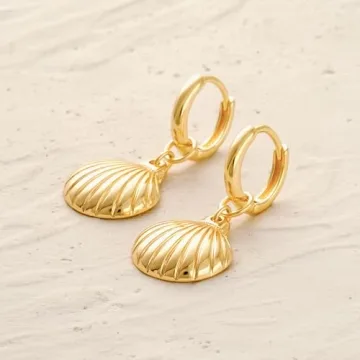 MYEARS Women Gold Shell Earrings Hypoallergenic Boho Style