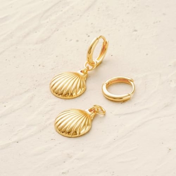 MYEARS Women Gold Shell Earrings Hypoallergenic Boho Style