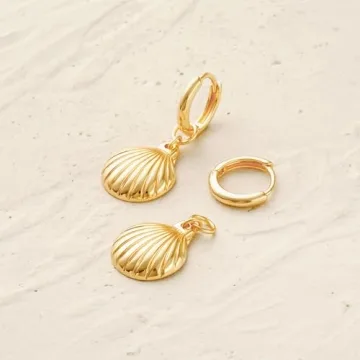 MYEARS Women Gold Shell Earrings Hypoallergenic Boho Style