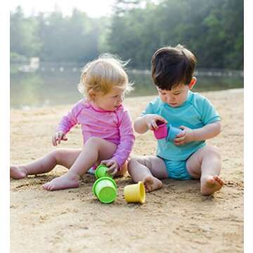 green sprouts Sprout Ware Stacking Cups made from Plants (6 cups) | Encourages whole learning the he...