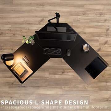 VIVO Manual Height Adjustable 47 x 47 inch Corner Stand Up Desk, 3-Piece Table Top, Simple Hand Crank, Complete Standing Workstation, Black, DESK-M2LCB