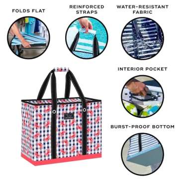 SCOUT 3 Girls Bag - Extra Large Utility Tote Bags For Women With Zipper - Sandproof Beach Tote Bag, ...