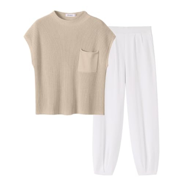 ANRABESS Women's 2024 Trendy Knit Lounge Set