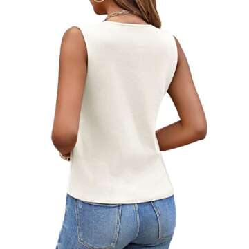 Saodimallsu Womens Sleeveless Sweater Vest Knit V Neck Button Fashion Casual Loose Spring Summer Waistcoat Cardigan White