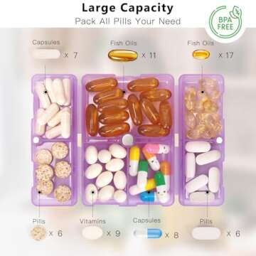 FYY Daily Pill Organizer - 7 Compartments Travel Case
